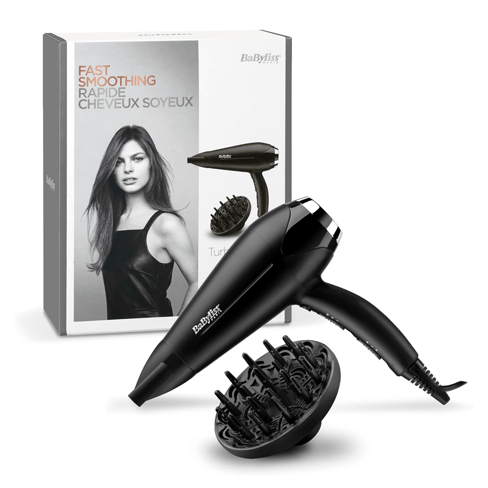 BaByliss Hair Dryer – Turbo Smooth 2200W Hair Dryer with Anti-Frizz Technology– Black/Rose Gold image 1