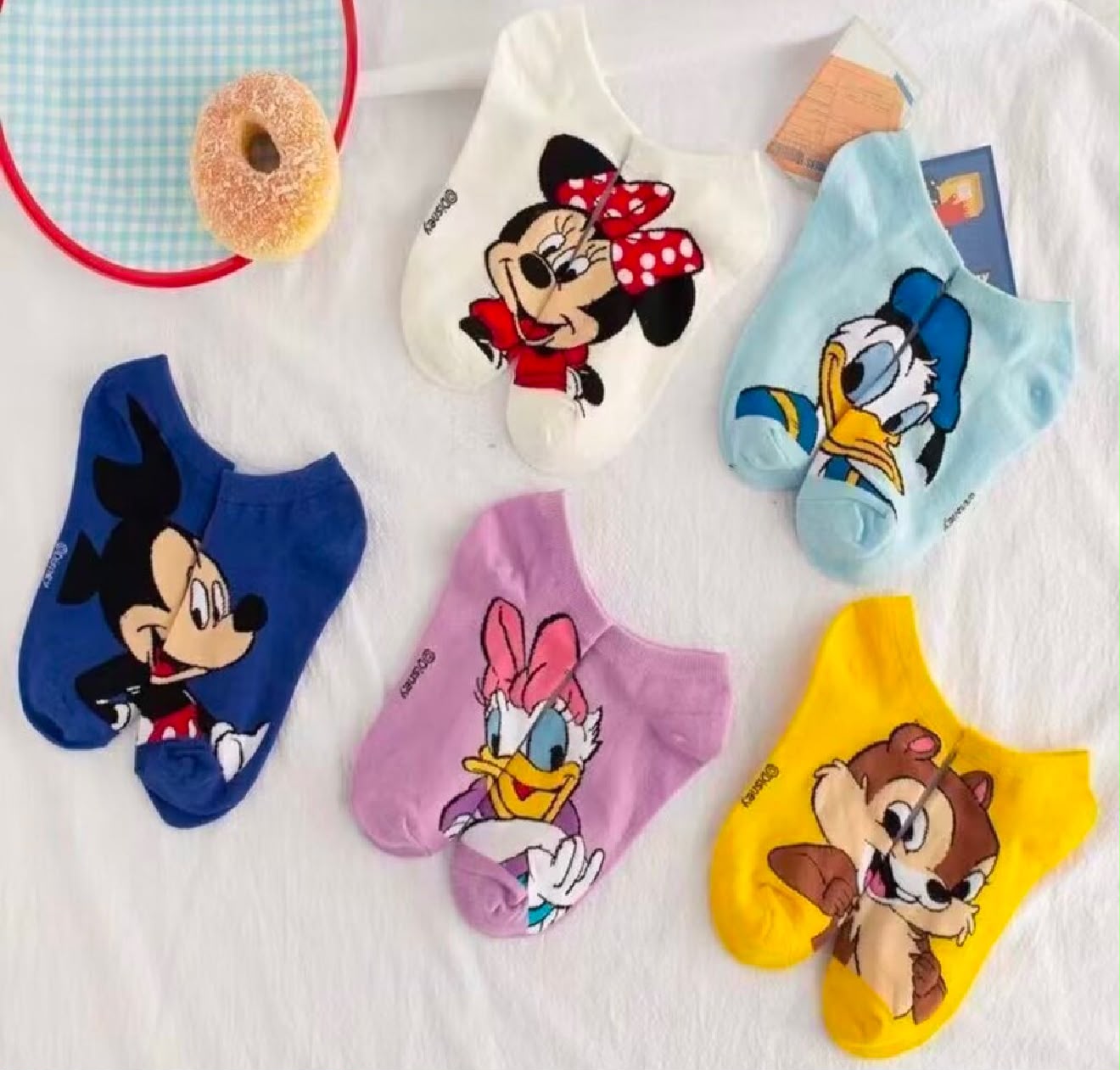 5 Pair Cartoon Character Ankle Socks - Cute Casual Socks for Women & Girls color option