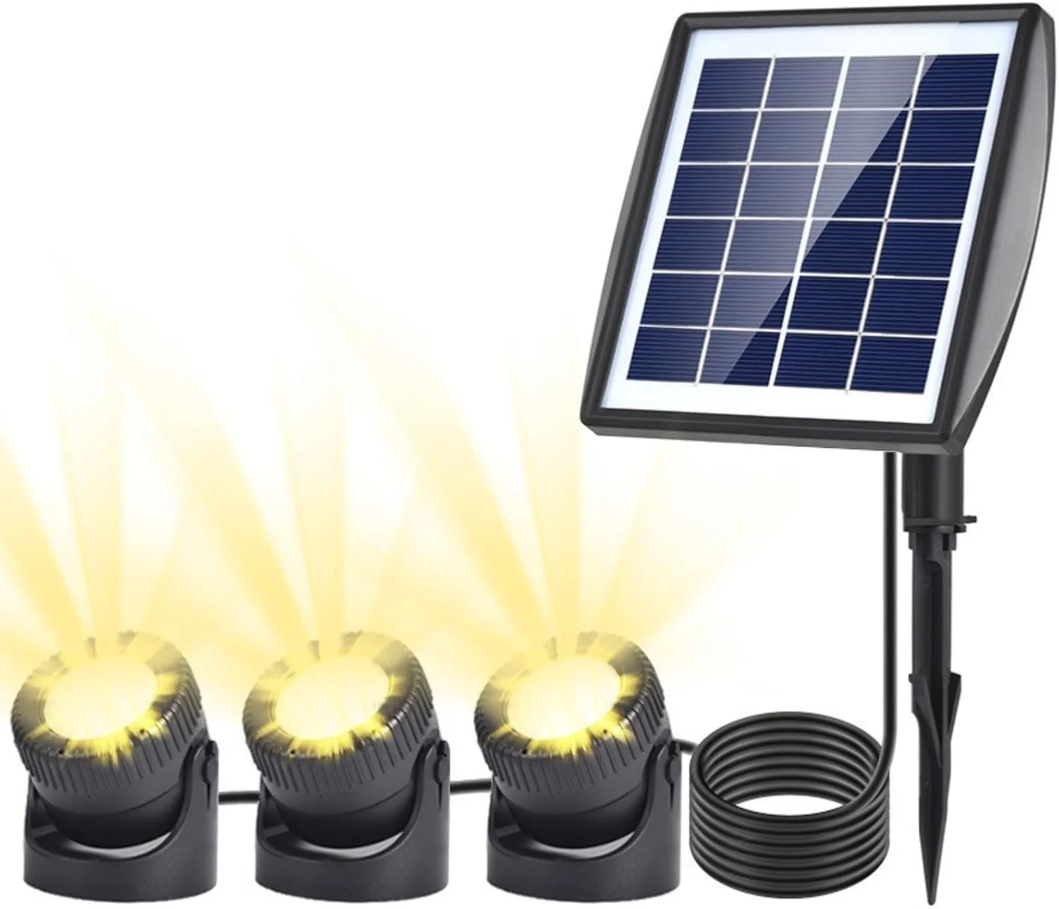 Solar-powered pool light, 6V 2W solar-powered diving spotlight,  3 LEDs, waterproof spotlight for garden and pond lighting image 6