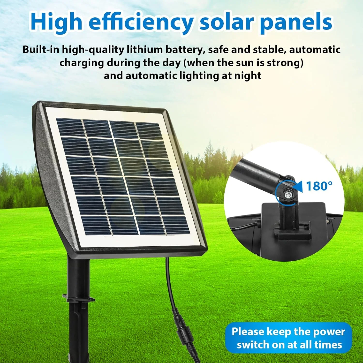 Solar-powered pool light, 6V 2W solar-powered diving spotlight,  3 LEDs, waterproof spotlight for garden and pond lighting image 7