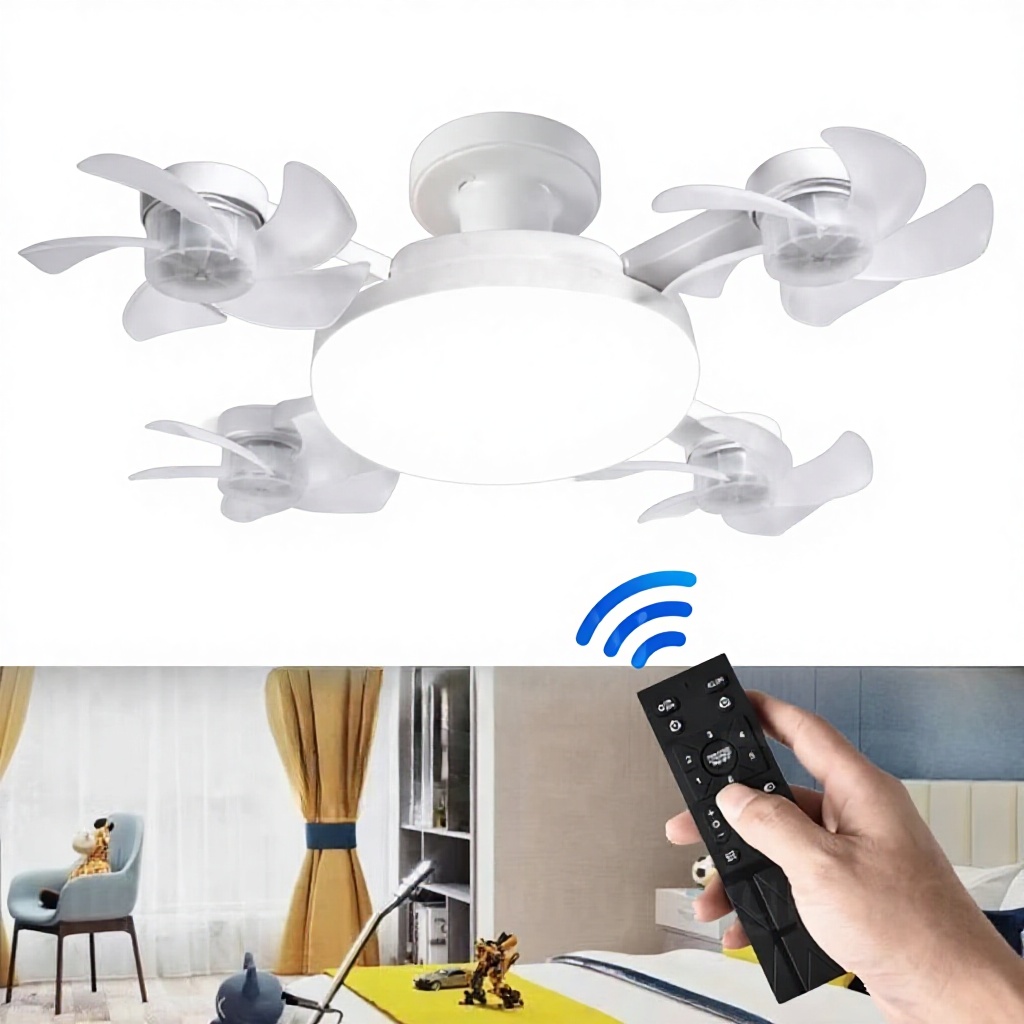 Modern Creative Low Floor Motor 50-60W Ceiling Lamp with Remote Control color option
