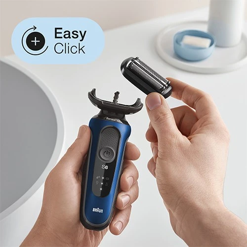 Braun Series 6 Electric Shaver 61-B1000s - A Close Shave Surprisingly Gentle on Sensitive Skin with SensoFlex and AutoSense Technology - Blue