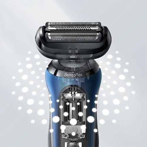 Braun Series 6 Electric Shaver 61-B1000s - A Close Shave Surprisingly Gentle on Sensitive Skin with SensoFlex and AutoSense Technology - Blue