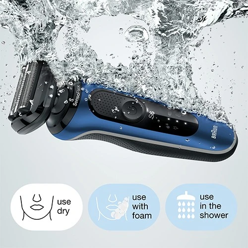 Braun Series 6 Electric Shaver 61-B1000s - A Close Shave Surprisingly Gentle on Sensitive Skin with SensoFlex and AutoSense Technology - Blue
