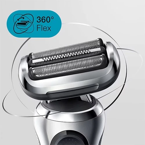 Braun Series 7 Electric Shaver 71-S7200cc - Shaves, Trims, and Adapts with 360° Flex and AutoSense Technology - Silver