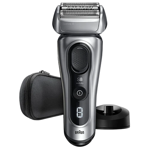 Braun Series 8 Electric Shaver 8617s - Powerful and Precise Shave with SensoAdapt Technology and Precision Pro-Trimmer EU - Silver color option