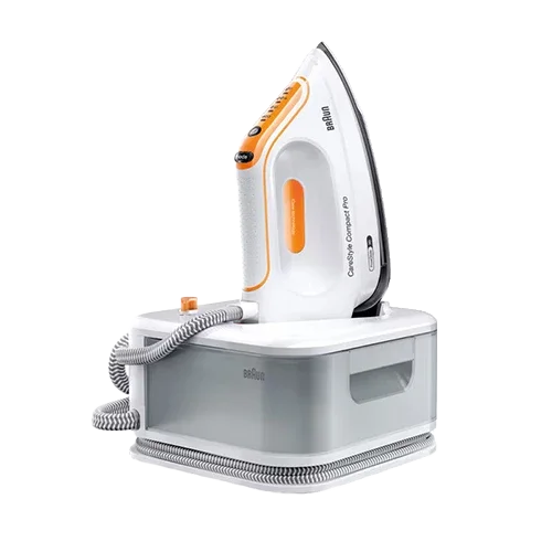 Braun CareStyle Compact Steam Generator Iron IS2561WH - 2400W Power - 6 Bar Pressure - FreeGlide 3D Soleplate - iCare Technology - White/Orange color option