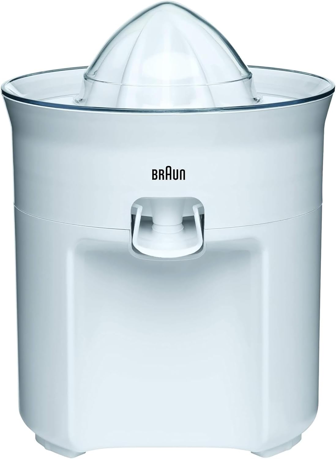 Braun 60W Citrus Juicer with Anti-Drip Nozzle and Dishwasher-Safe Design, White, Model CJ3050WH