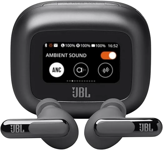 JBL Live Beam 3 Wireless Noise Cancelling Earbuds with Closed-Cut Design and Smart Charging Case, JBL Live Beam 3 PK, Black color option