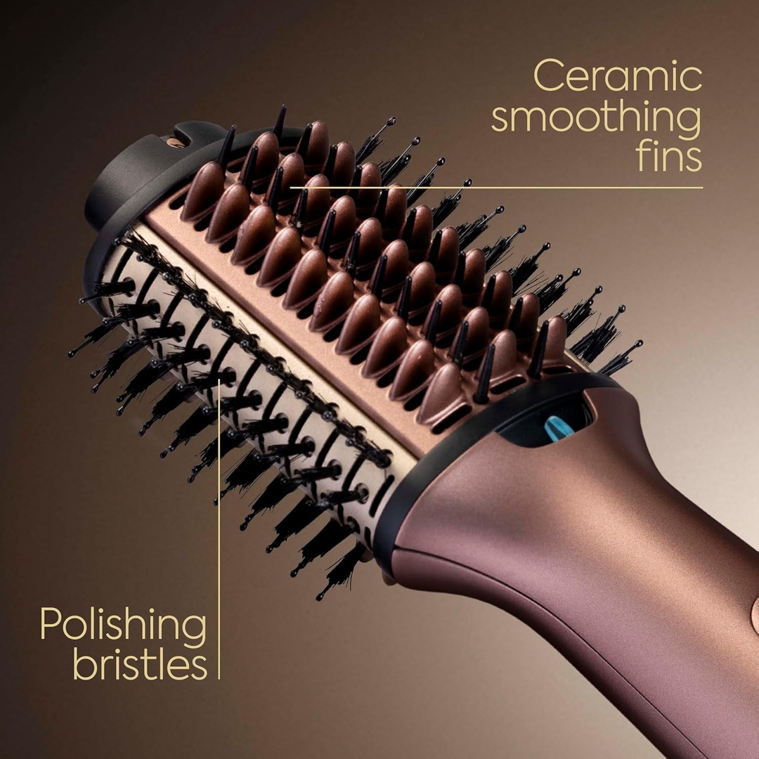 BaByliss Airbrush Large Oval Styling Brush – 1000W Hot Air Styler – Large Oval Barrel – Rose Gold