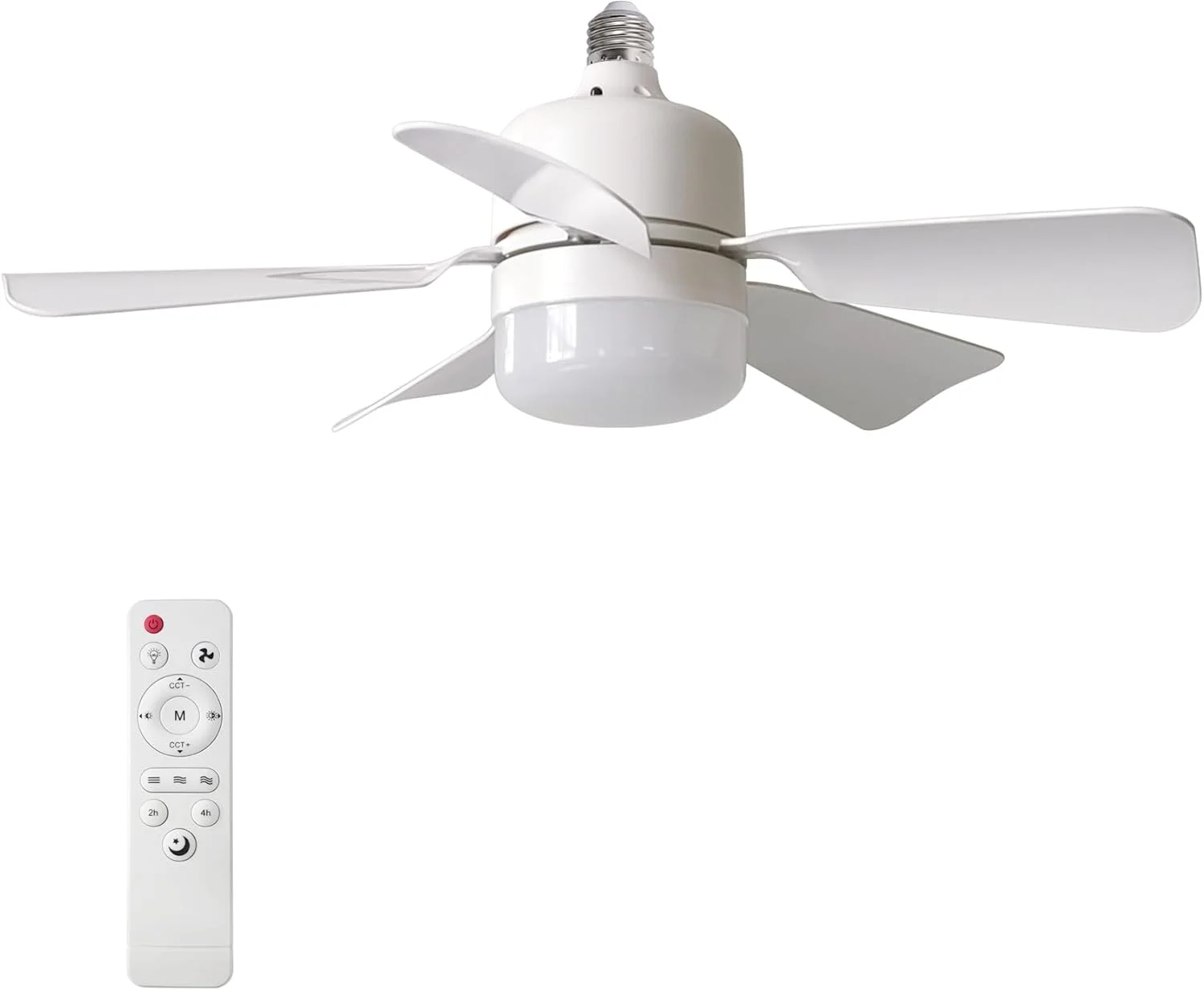 Ceiling Fans with Lights and Remote Control, 3 Speeds, 3 Color Temperature, Timing, 5 Blades Ceiling Fan- (White)