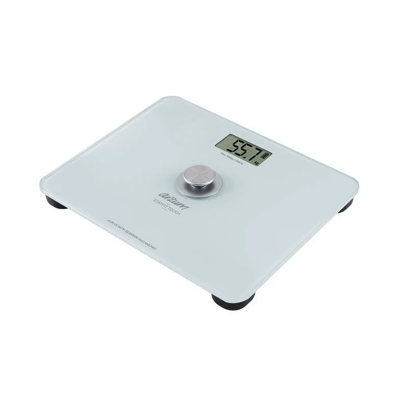Arzum AR5126 Stayfit Touch Glass White Scale, Battery-Free Operation, Up to 180 kg Weight Capacity, White