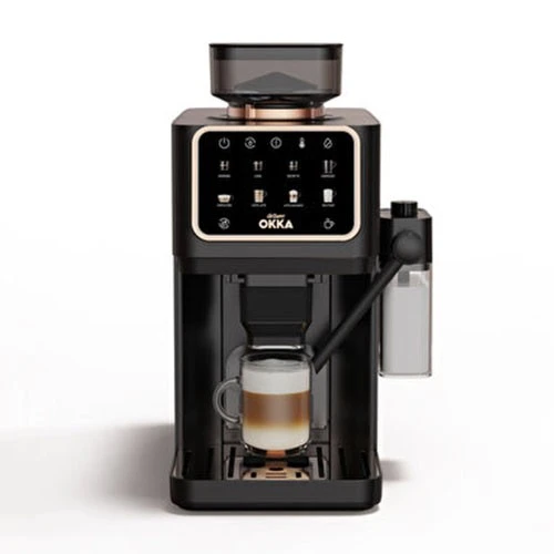 Arzum Okka Barista Pro Automatic Espresso Machine OK0042C - Fully Automatic - Duo-Heat Technology - Self-Tamp System - Milk’n Take - 6.3 Inch Retina Display - Black / Copper