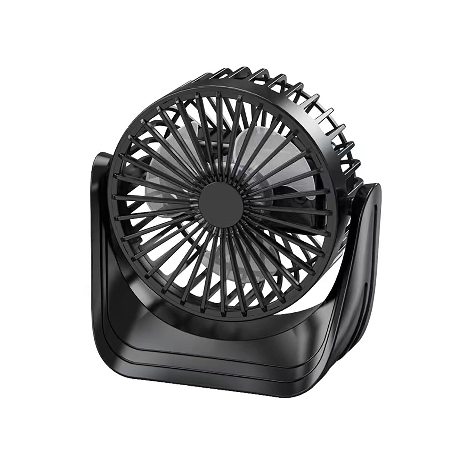 Portable Mini Desk Fan – USB Rechargeable – Adjustable Tilt Angle – Compact Desktop Design – Black color option