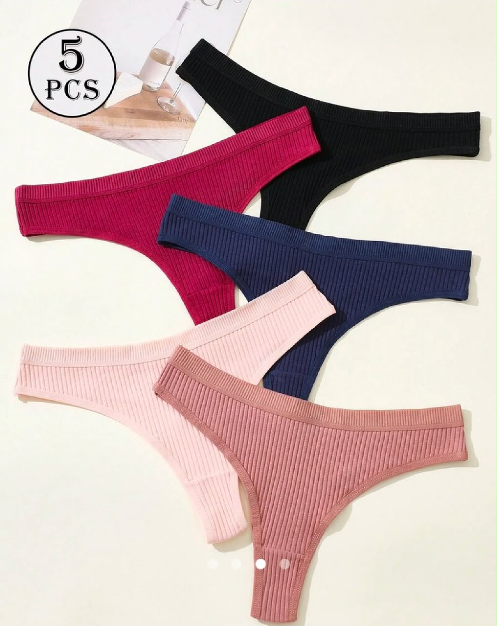 5 Piece Thong Set - Soft, Comfortable & Skin-Friendly Everyday Underwear color option