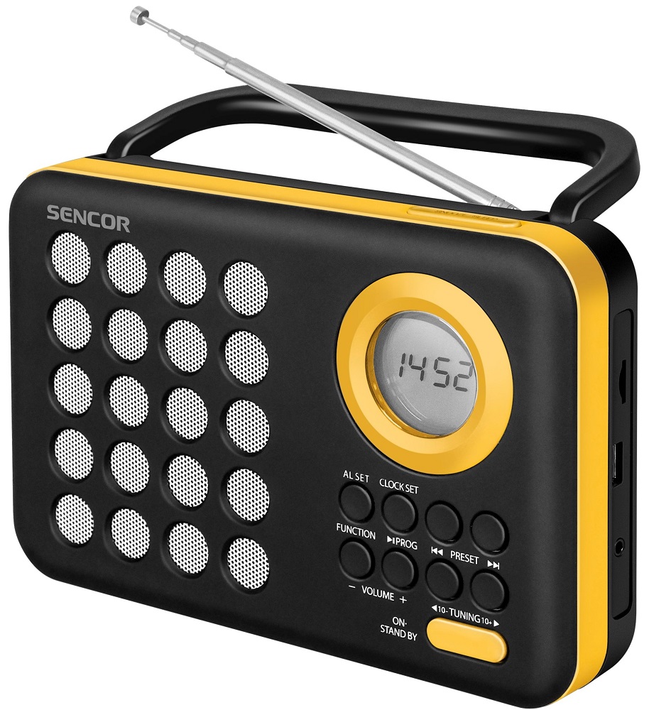 Sencor Portable Digital FM Radio + SRD 220BYL + Built-in Speaker + Yellow