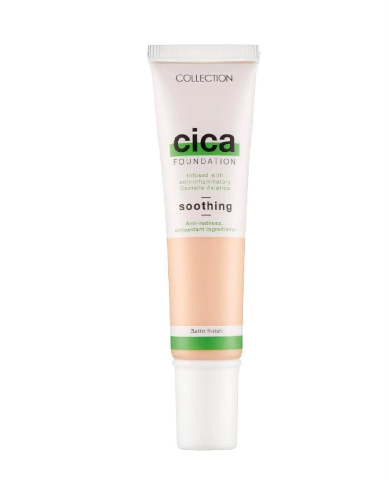 Collection Cosmetics Hydrating Medium Coverage Cica Foundation Infused with Anti-Redness - porcelain