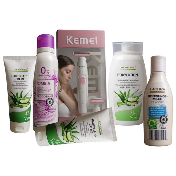 Marvita med - 5 Piece Care Set + Free Kemei 2-in-1 Shaver for Body & Sensitive Areas