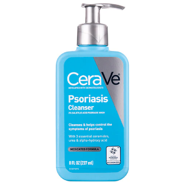 CeraVe Medicated Cleanser + Psoriasis Cleanser with 2% Salicylic Acid + 237ml color option
