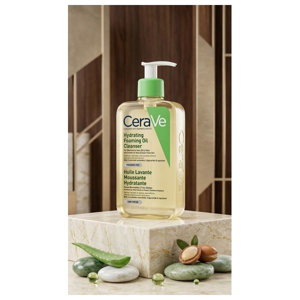 CeraVe - پاککەرەوەی ڕۆنی کەفاوی - پێست بە نەرمی پاک دەکاتەوە و شێداری دەکات بەبێ ئەوەی پاشماوەی چەور بەجێبهێڵێت، 473 مل color option