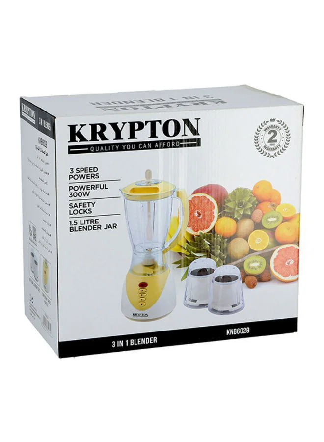 کریپتۆن بلێندەری 3 لە 1 + KNB6029 + 3 خێرایی + بلێندەر و 2 کاسی وردکەرەوە + سپی و زەرد