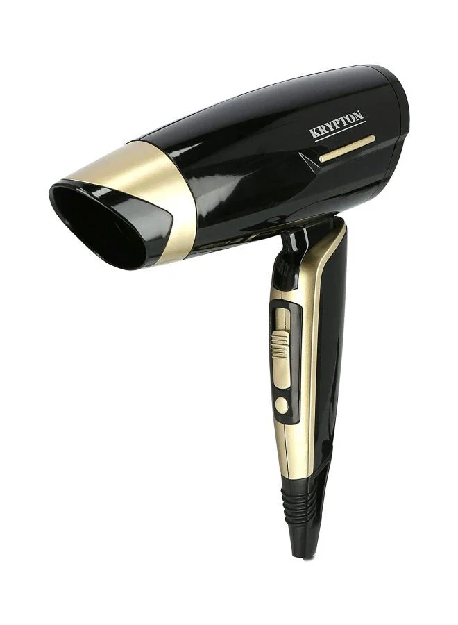 Krypton Hair Dryer + 1200W + Powerful Airflow with Concentrator Nozzle + Black & Gold