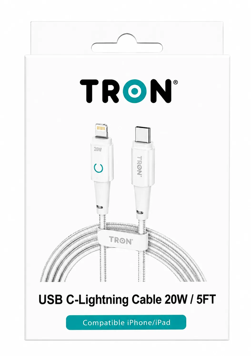 TRON USB-C to Lightning Cable – 20W Fast Charging – TR-112 – 5FT color option