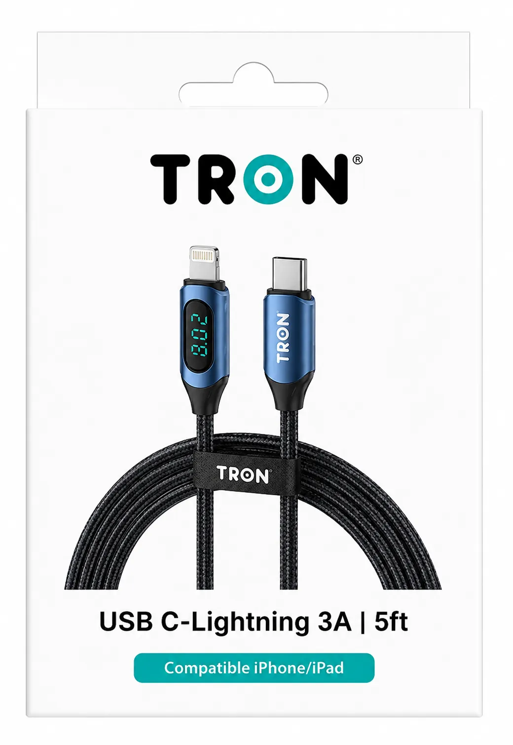 TRON USB-C to Lightning Cable – 3A Fast Charging – TR75 – 5FT