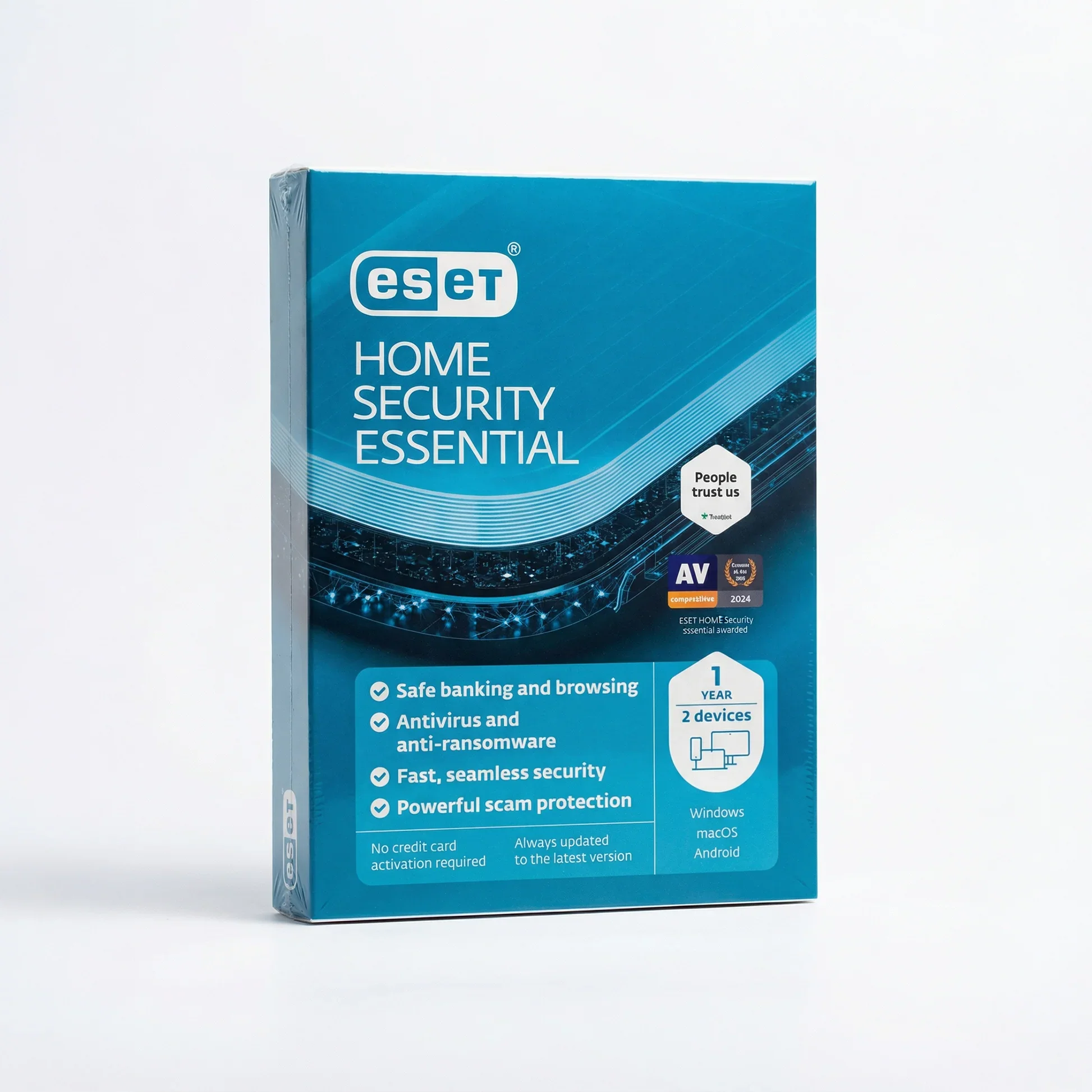 English: ESET Home Security Essential – 1 Year Protection for 2 Devices – Windows, macOS & Android