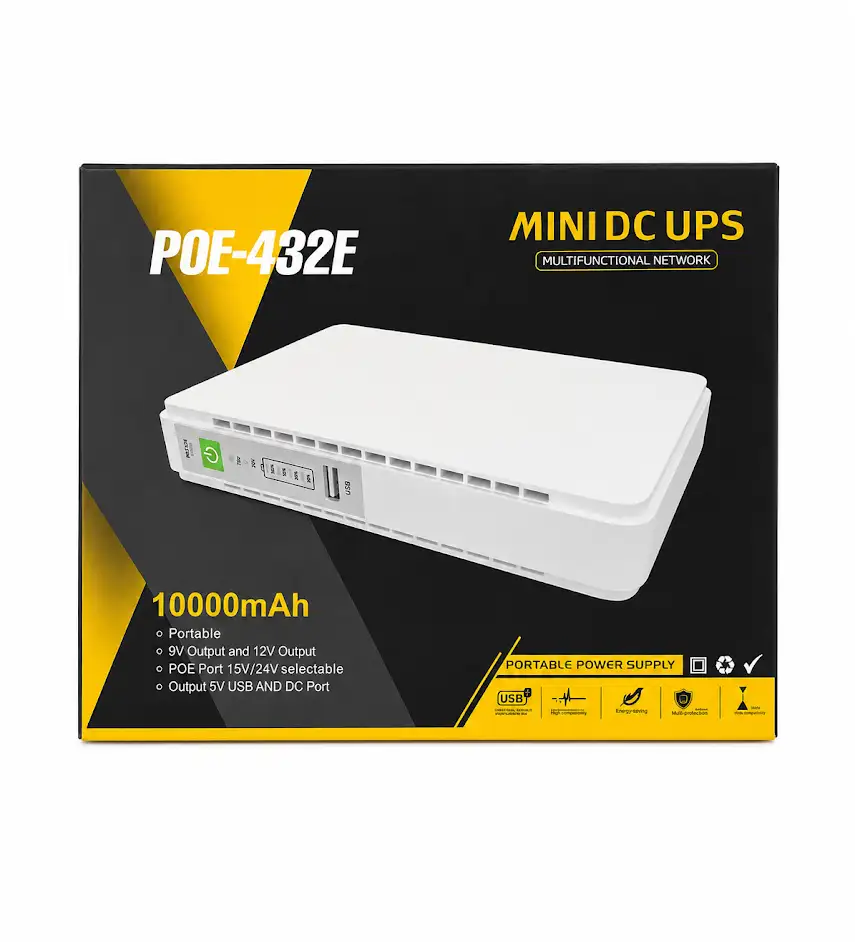 Smart Mini DC UPS POE-482E – 10000mAh Power Bank color option