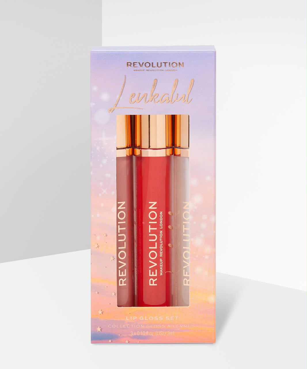 Revolution Lip Gloss Set - Clear, Red & Beige