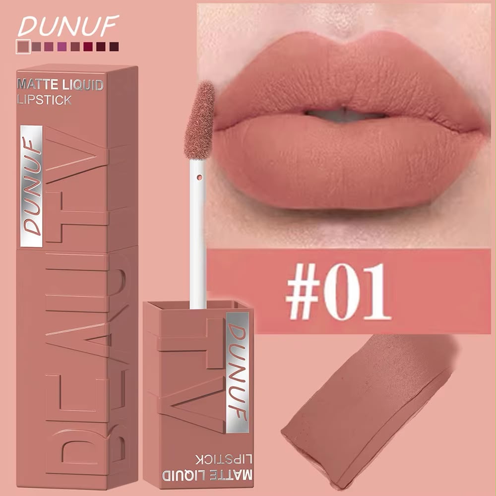 DUNUF Matte Liquid Lipstick - Long-Lasting Lip colour - 01 color option