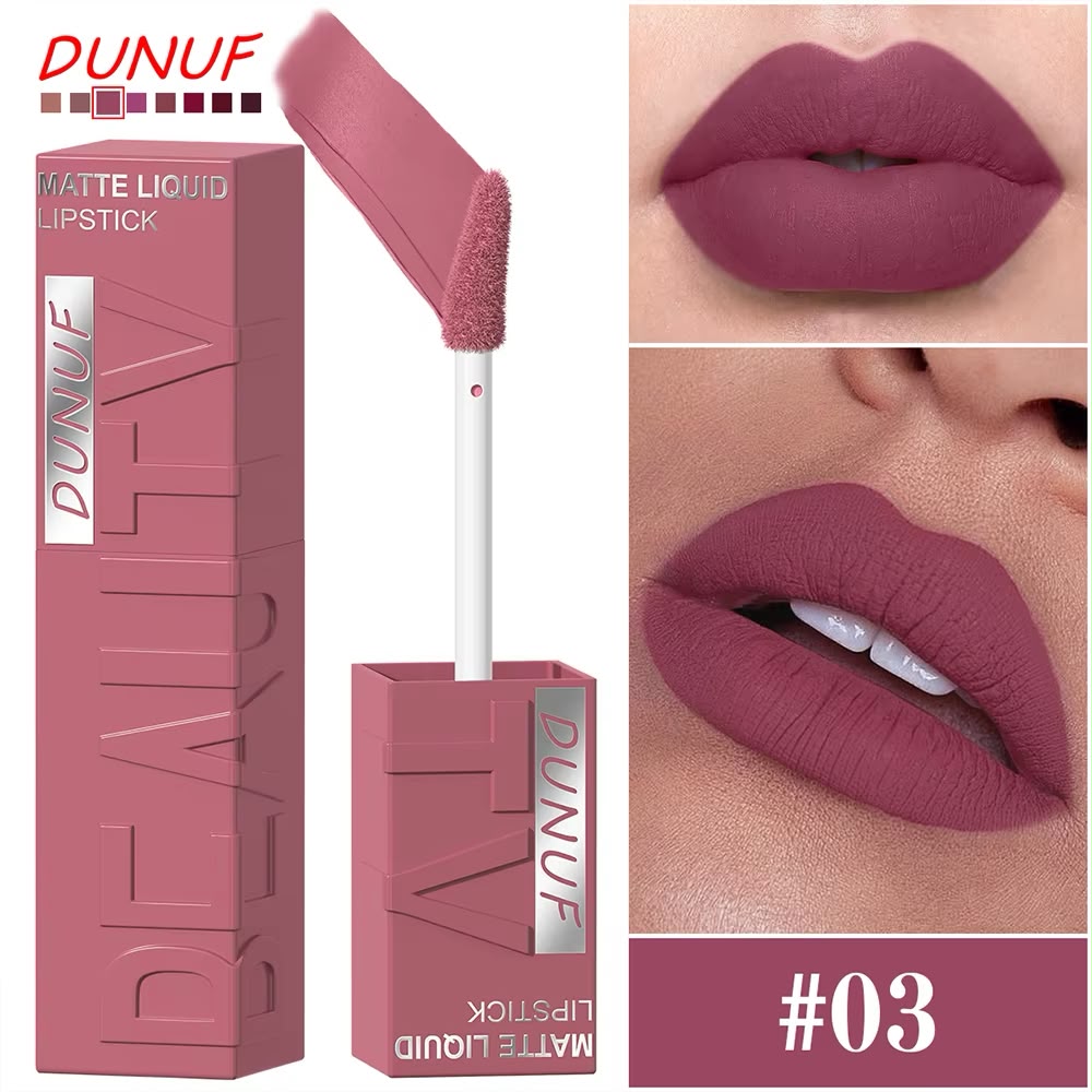 DUNUF Matte Liquid Lipstick - Long-Lasting Lip colour - 03 color option