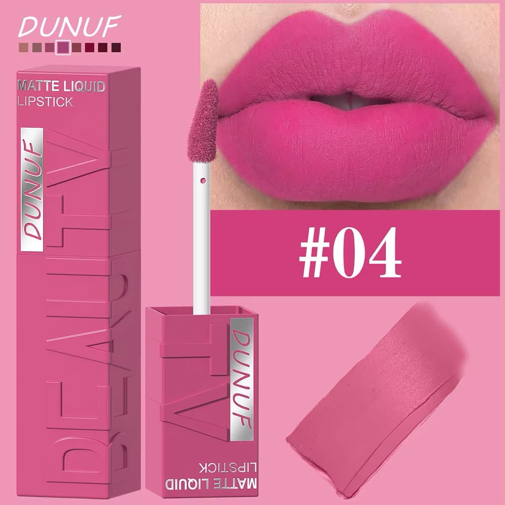 DUNUF Matte Liquid Lipstick - Long-Lasting Lip colour - 04 color option