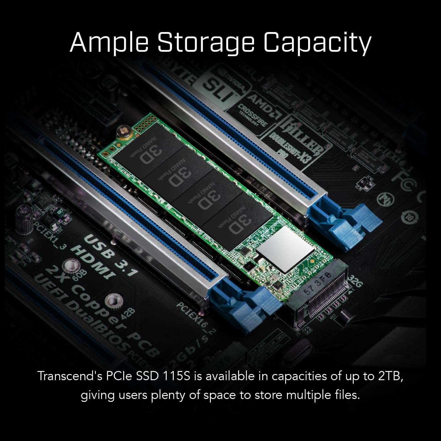 ترانسێند دیسکی SSD ـی 115S بە قەبارەی 2 تێرابایت و تەکنەلۆژیای NVMe
