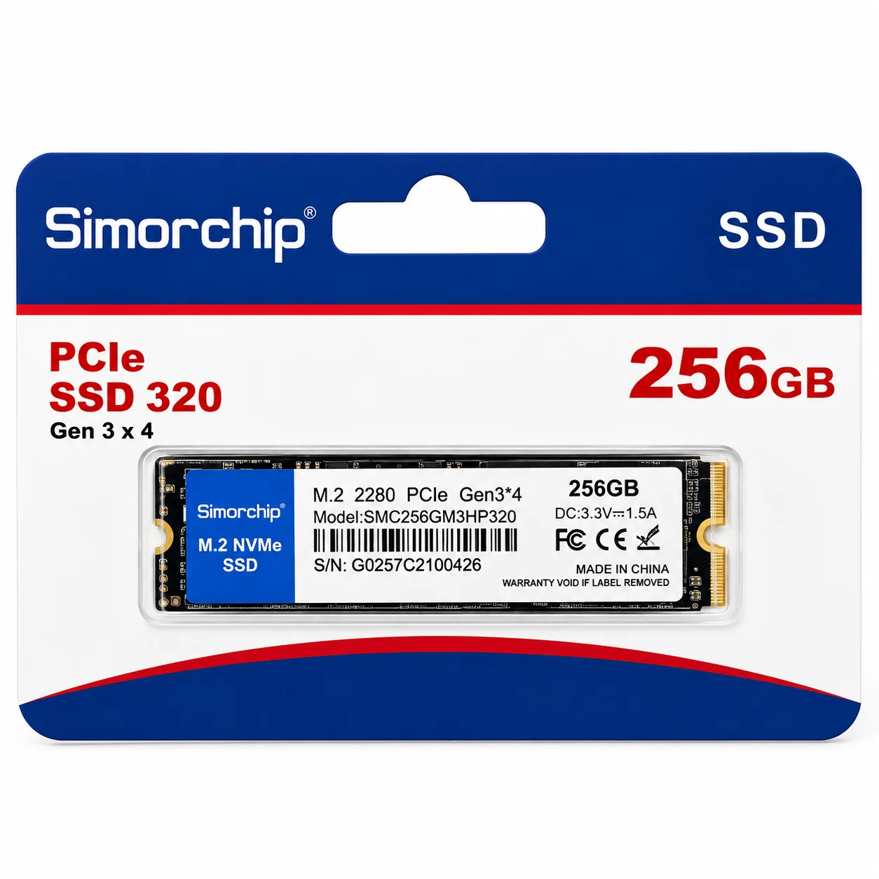 هارد دیسکی سیمۆرچیپ 256 گێگابایت NVMe SSD color option