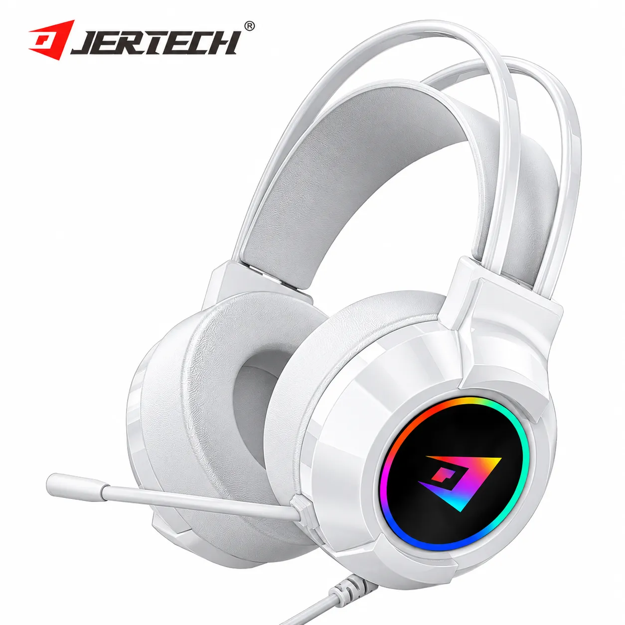 JERTECH Gaming Headset – HG03 RGB Stereo – 3.5mm + USB – white color option