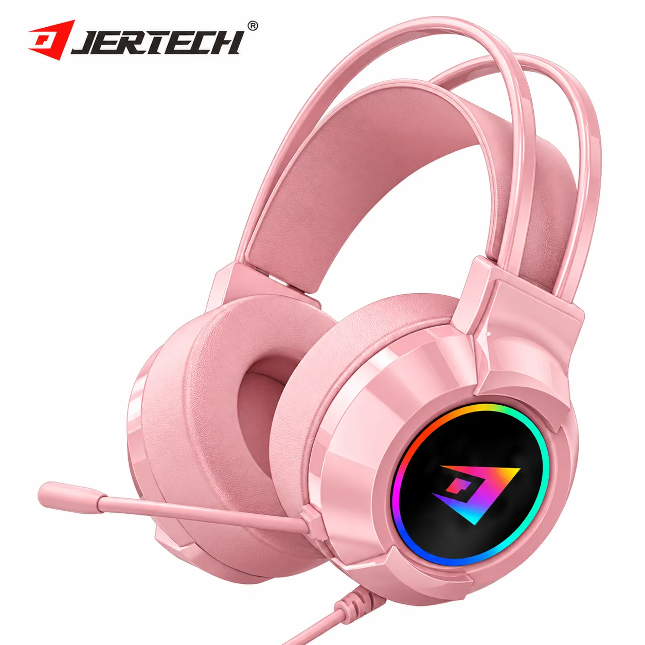 JERTECH Gaming Headset – HG03 RGB Stereo – 3.5mm + USB – pink