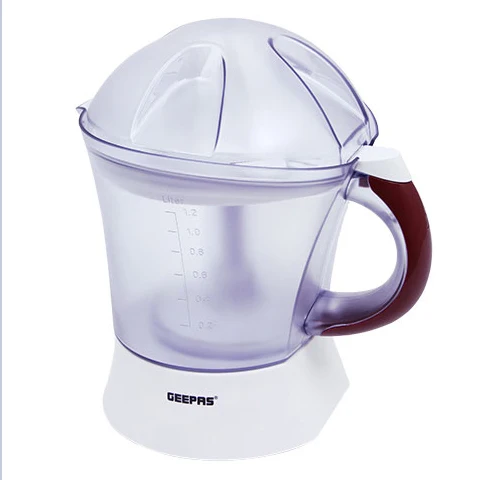 Geepas GCJ5384 Citrus Juicer – 1.2L Capacity – 25W – Bi-Directional Rotation – 2 Press Cones – Compact Electric Design color option