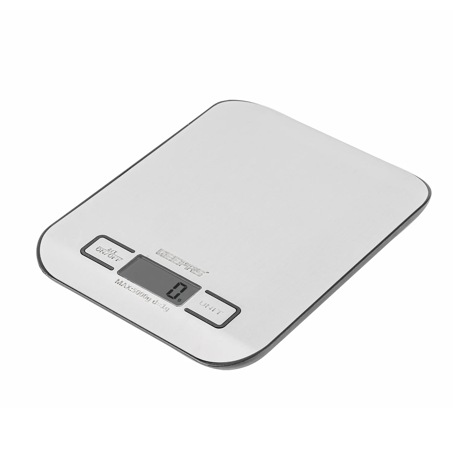 Geepas GKS46526UK Digital Kitchen Scale – 5kg Capacity – LED Display – Tare Function – High Precision Sensor – Auto On/Off – Stainless Steel Platform