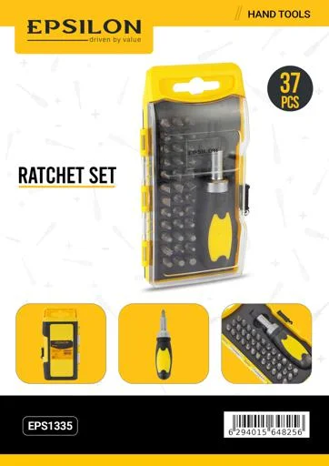 ئیپسیلۆن – سێتی کلیلی ڕاچێت (Ratchet) بۆ کردنەوە و توندکردنی پیچ و مهرە – ٣٧ پارچە