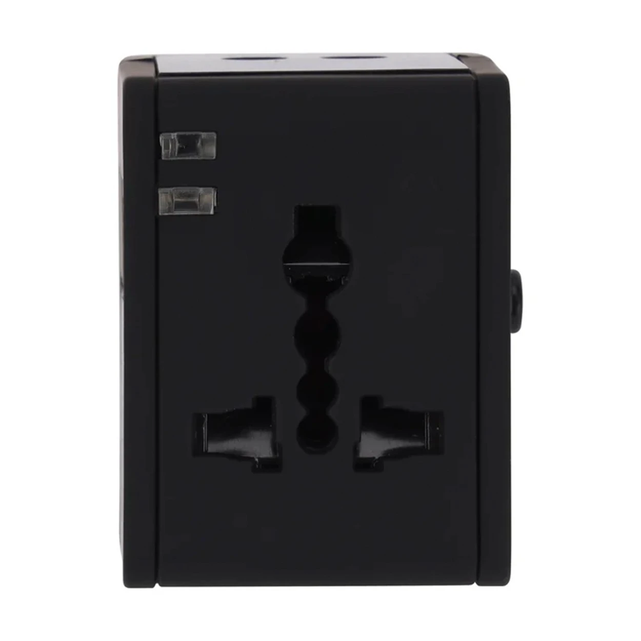 Olsenmark OMES1951 Multi-Nation Travel Adapter – 4-in-1 Multi-Plug System – Dual USB Charging Ports – 5A High-Power Output – Intelligent Safety Protection – Black