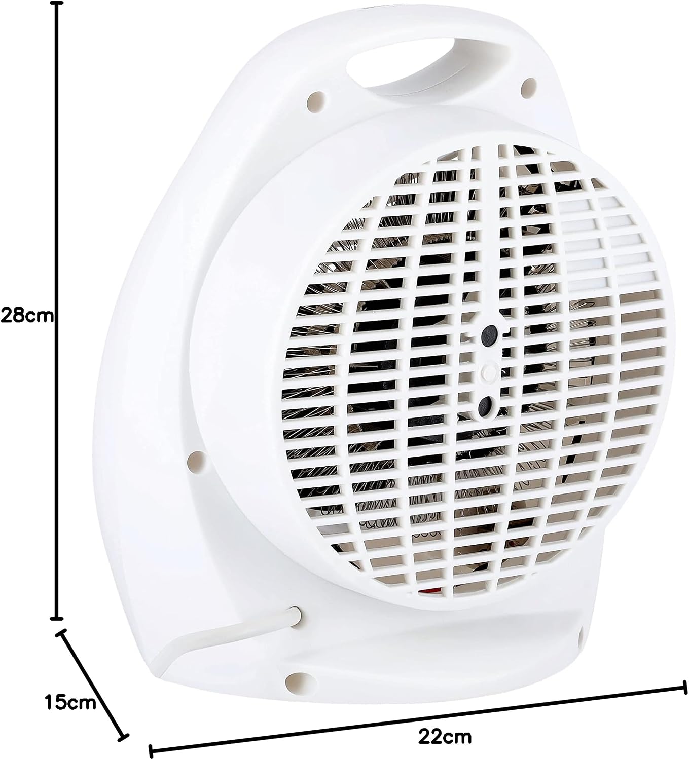 Krypton Fan Heater KNFH6360 -2 Heating Powers 1000W/2000W -Cool/Warm/Hot Air -Adjustable Thermostat -AC 220–240V -50/60Hz