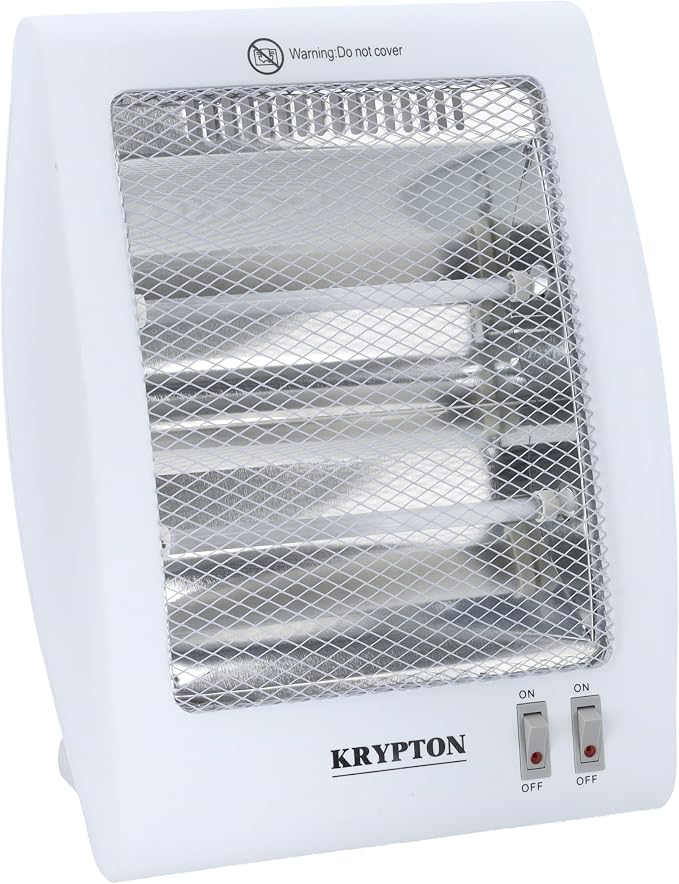 Krypton Quartz Heater -Long-Lasting & Even Heating -Safety Tip-Over Protection -Quartz Tubes -2 Heat Settings 220–240V -50–60Hz -800W