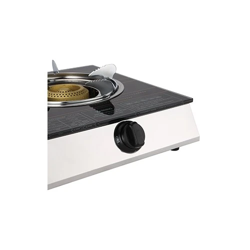 Krypton KNGC6571 Double Burner Gas Cooker | Glass Top Panel | Stainless Steel Tray and Frame | Double Brass Burners | Low Energy Consumption | Automatic Ignition System | LPG Gas Stove | Black | 2 Years Warranty