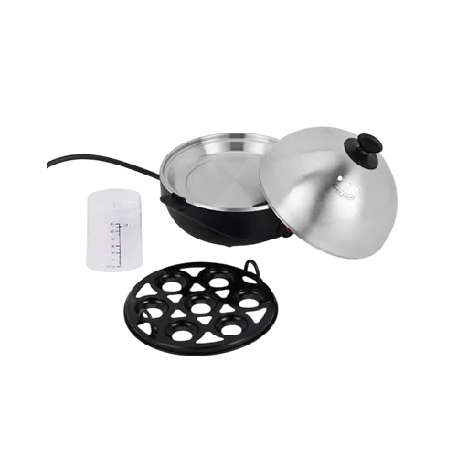 Krypton Electric Egg Boiler KNEB6686 | 7 Egg Capacity | 360W | Precise Steam Cooking | Concealed Heating Element | Safety Steam Vent | Black & Silver