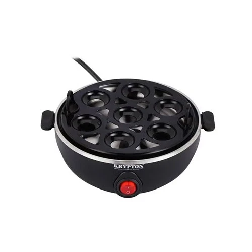 Krypton Electric Egg Boiler KNEB6686 | 7 Egg Capacity | 360W | Precise Steam Cooking | Concealed Heating Element | Safety Steam Vent | Black & Silver
