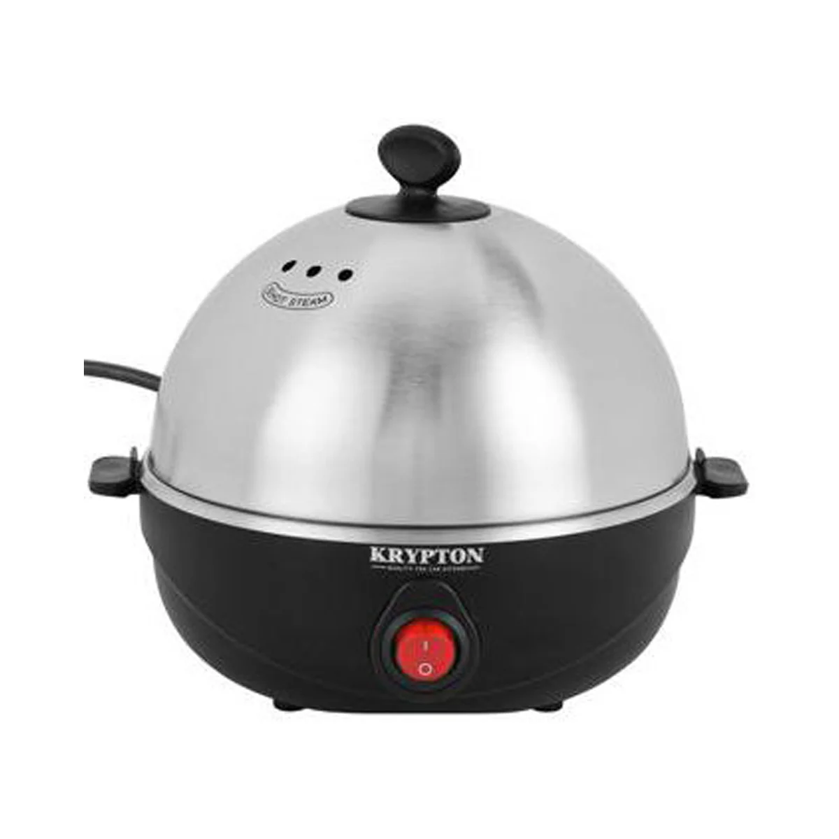 Krypton Electric Egg Boiler KNEB6686 | 7 Egg Capacity | 360W | Precise Steam Cooking | Concealed Heating Element | Safety Steam Vent | Black & Silver