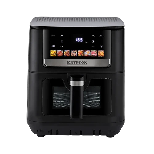 Krypton Double Heating Digital Air Fryer KNAF6707 | 2000W | 9L Capacity | 8 Preset Cooking Menus | Digital LED Touch Display | Black color option