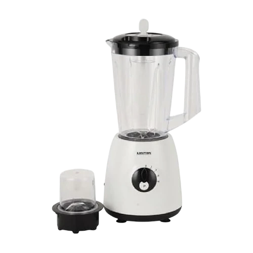 Krypton 2 In 1 Blender & Grinder KNB6601 - 2 In 1 Functionality - 600W Powerful Motor - 4 Speed Control & Pulse - Unbreakable Transparent Jar - Sharp Stainless Steel Blades - White color option